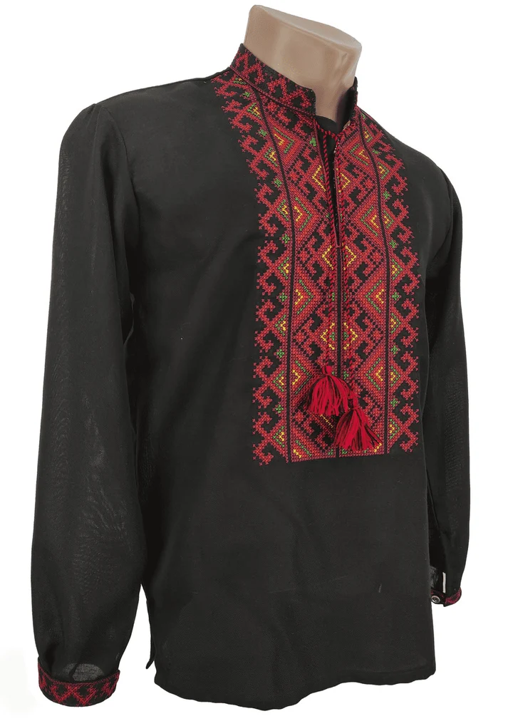 Midnight Crimson men's Ukrainian vyshyvanka